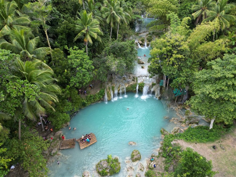 Natural Beauty of Cambugahay Falls in Lazi, Philippines
