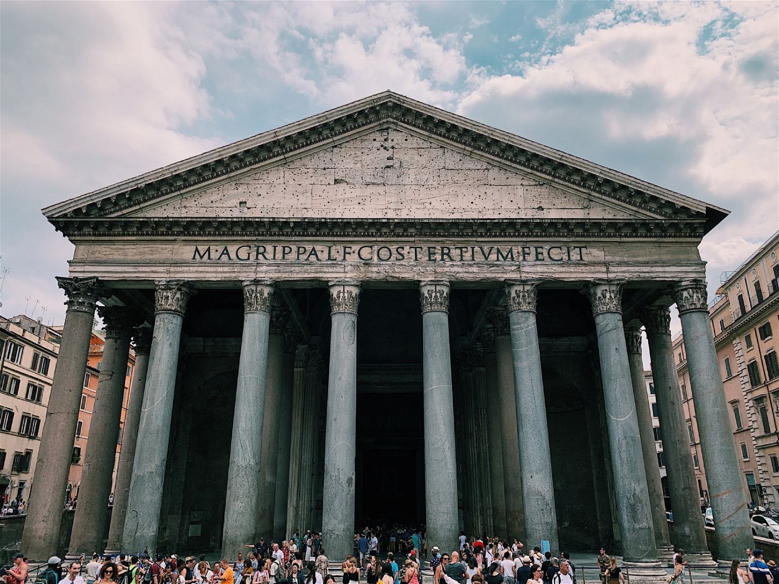 Pantheon: One of the most beautiful ancient structures in Rome is the Pantheon, which was built in 27 BC