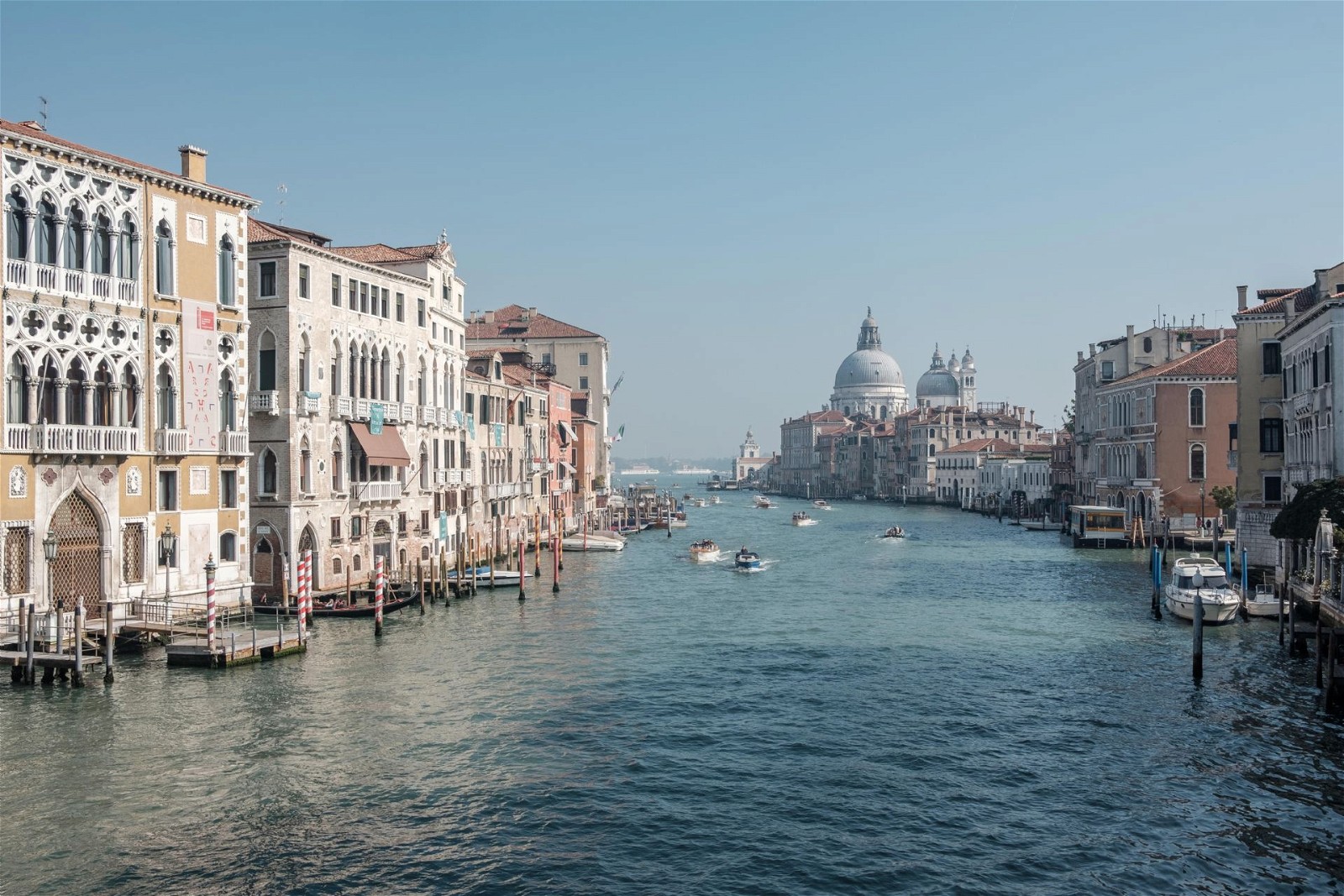 Grand Canal: The Grand Canal is the main waterway in Venice and is lined with beautiful buildings, palaces, and churches