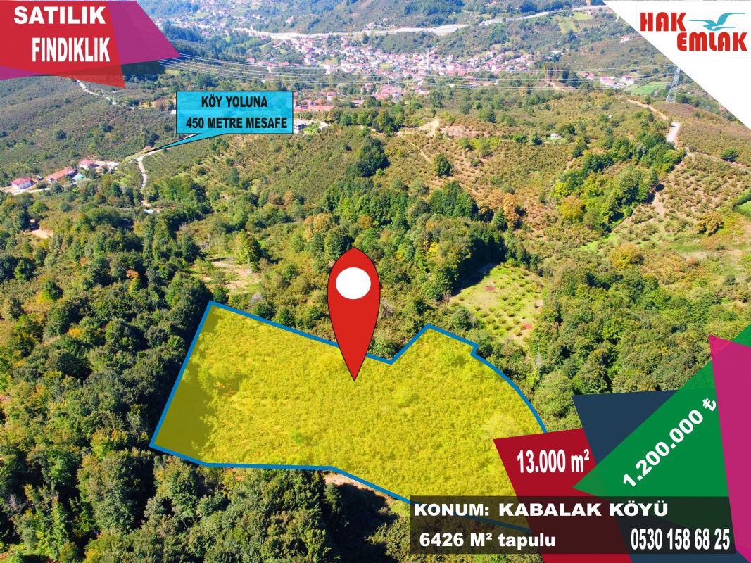 Satılık Fındıklık 1,200,000 TL