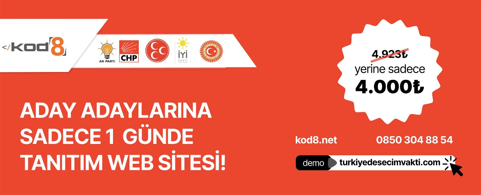 Türkiye'de Seçim Vakti - Kod8 Aday Tanıtım Web Sitesi
