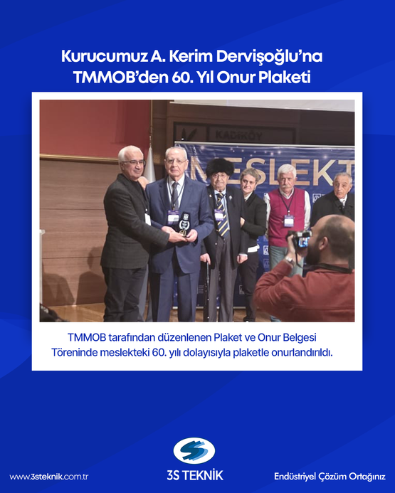TMMOB Makina Mühendisleri Odası, Kurucumuza 60. Yıl Plaketini Sundu