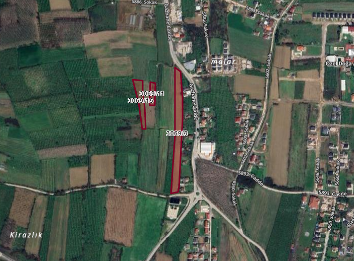 SİNİRCİ KÖYÜ'NDE 1377 - 3772   VE 11295 M2 SATILIK ARSALAR