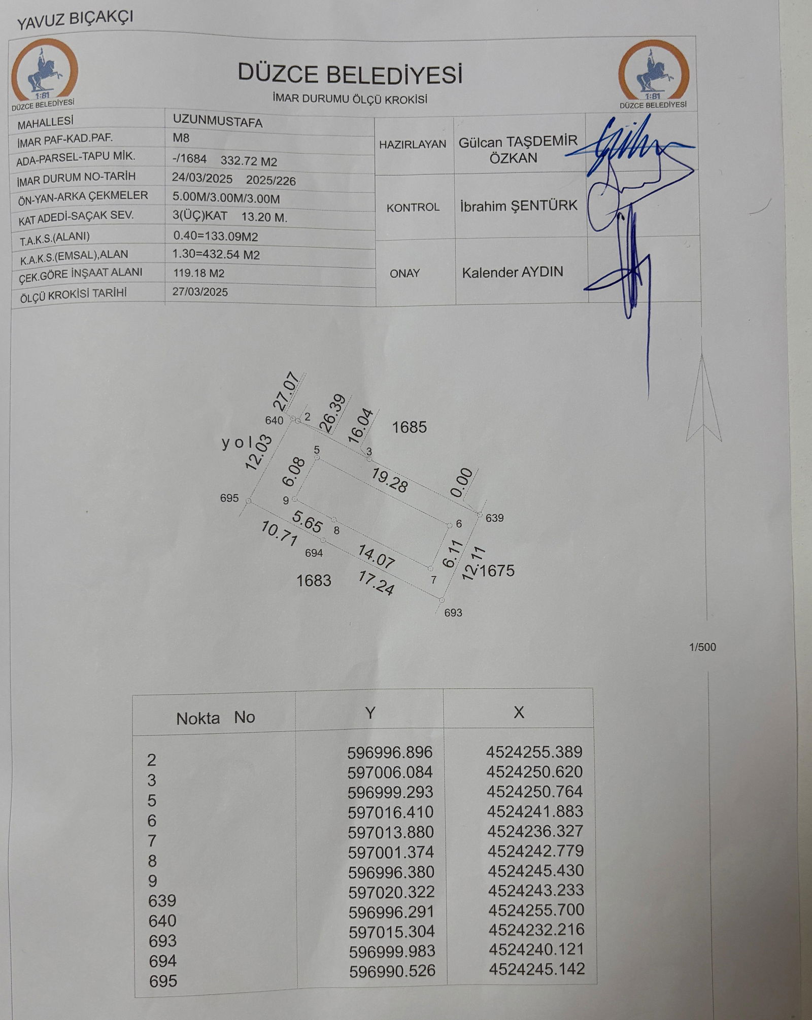 UZUN MUSTAFA MAHALLESİ'NDE 332 M2 SATILIK ARSA