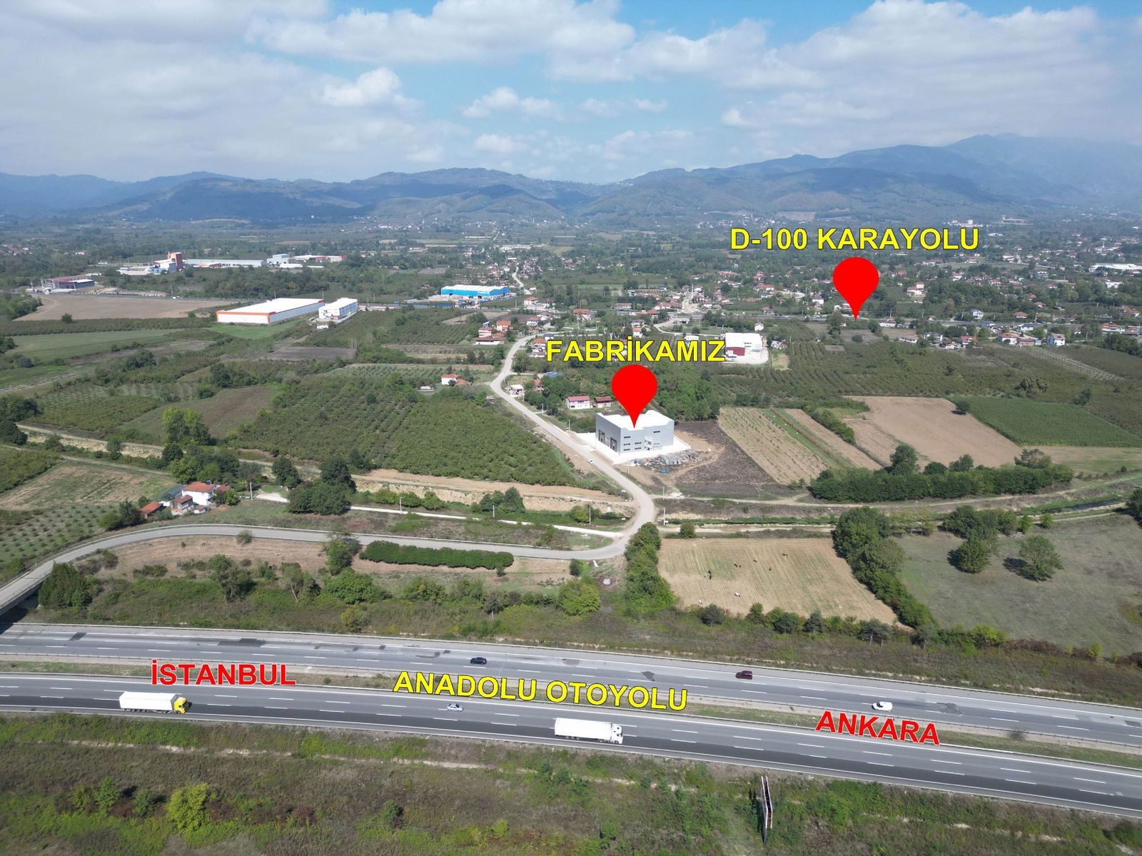 GÜMÜŞOVA HACIKADİRLER'DE 2000 M2 KİRALIK FABRİKA