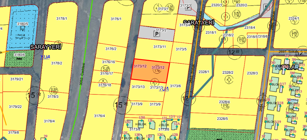 SARAYYERİ MAHALLESİ'NDE 2050 M2 SATILIK ARSA