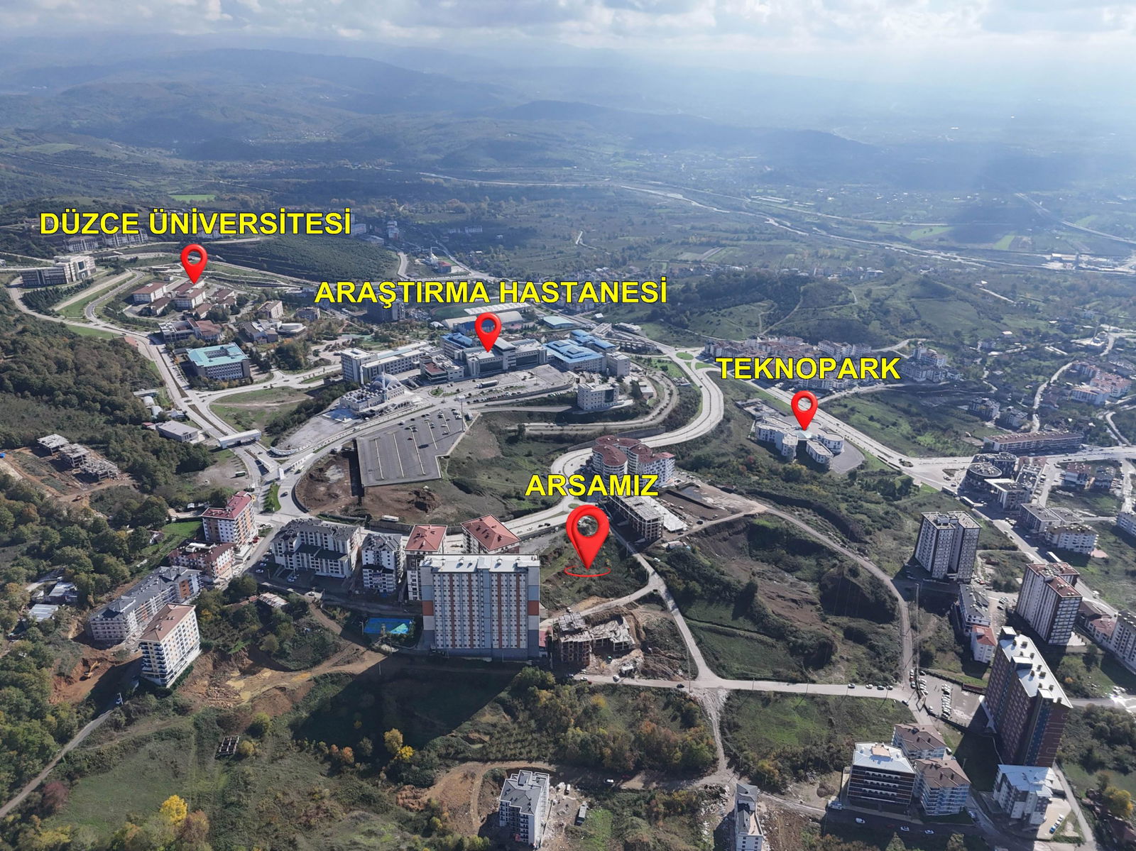 KONURALP ÜNİVERSİTE BÖLGESİ'NDE 6681 M2 SATILIK KUPON ARSA