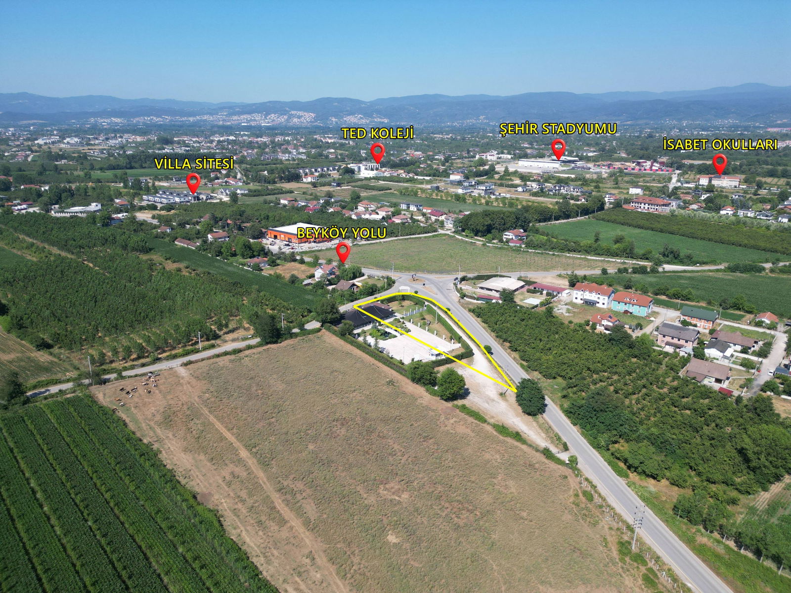 SİNİRCİ KÖYÜ BEYKÖY YOLU ÜZERİNDE 4218 M2 SATILIK ARSA