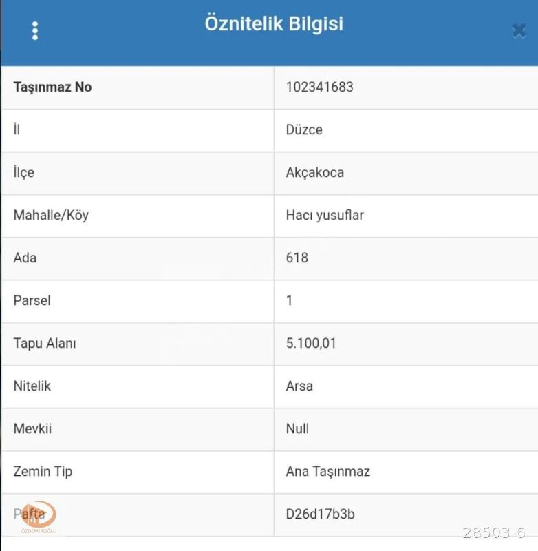 Kat Karşılığı Tarım Arazisi 9,000,000 TL