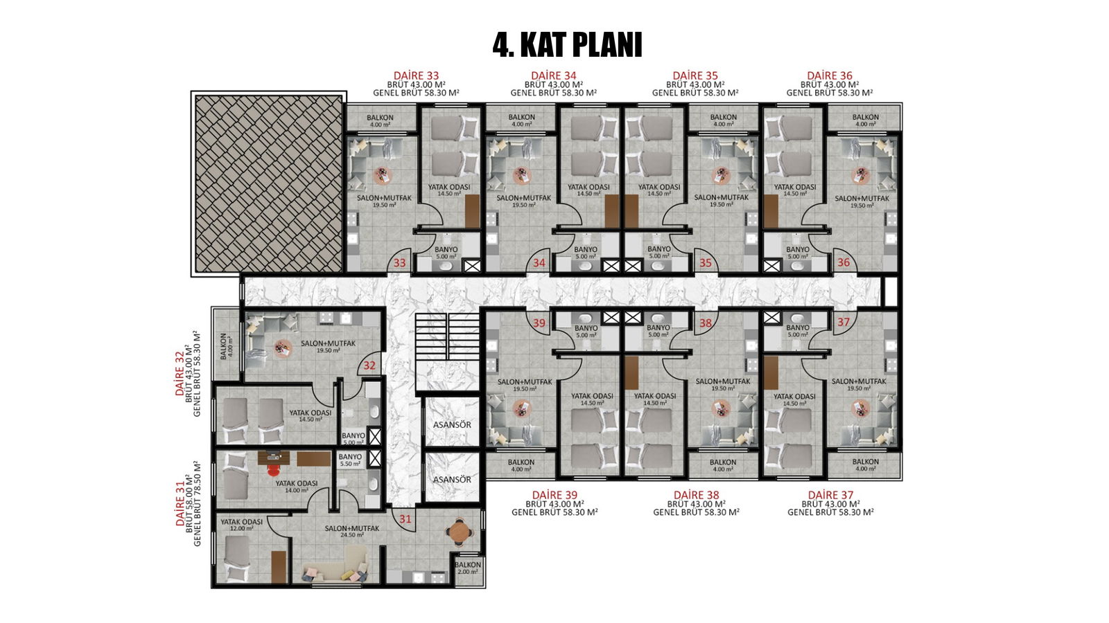 Satılık Daire 2,250,000 TL