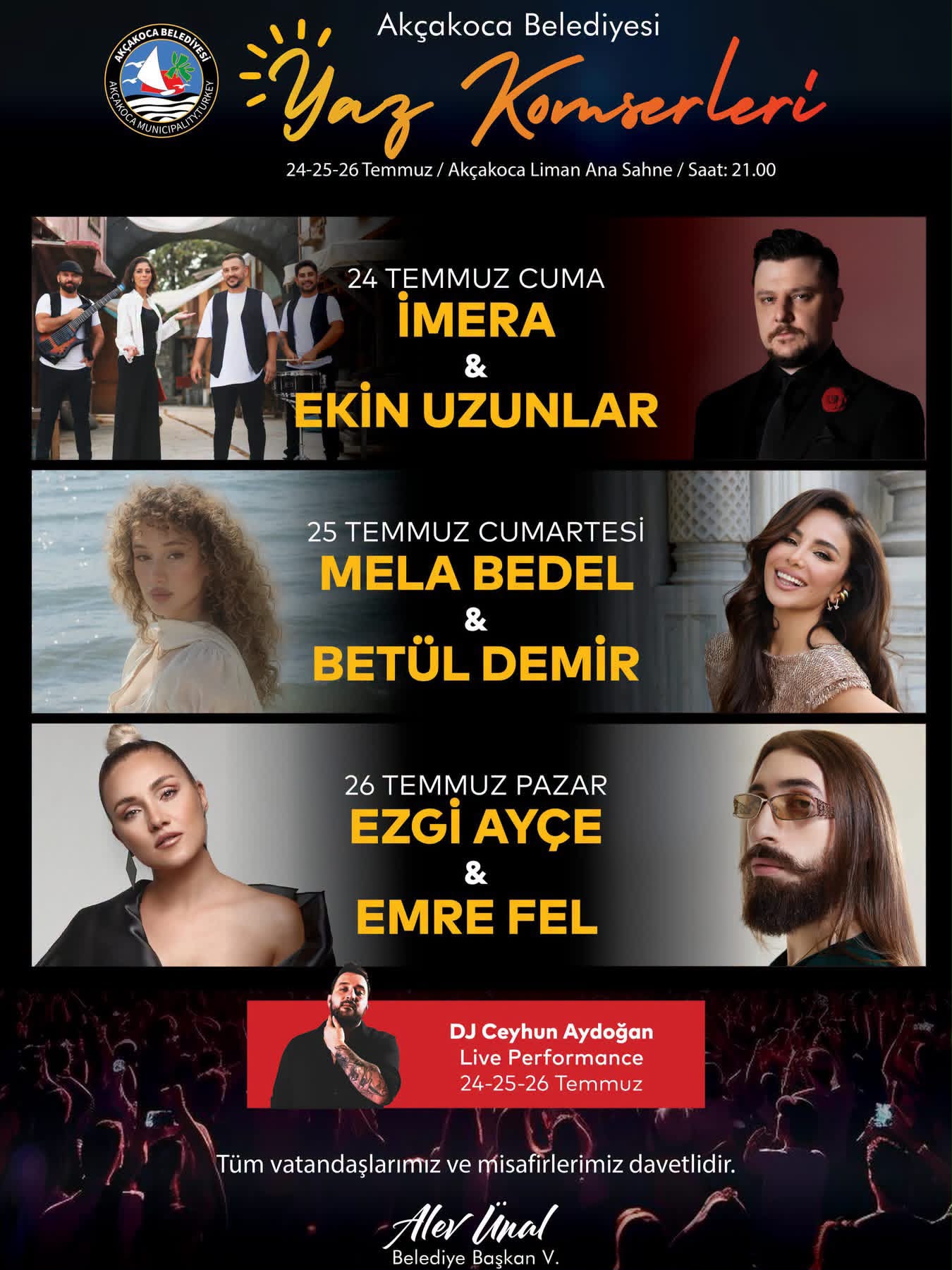 AKÇAKOCA BELEDİYESİ YAZ KONSERLERİ BAŞLIYOR