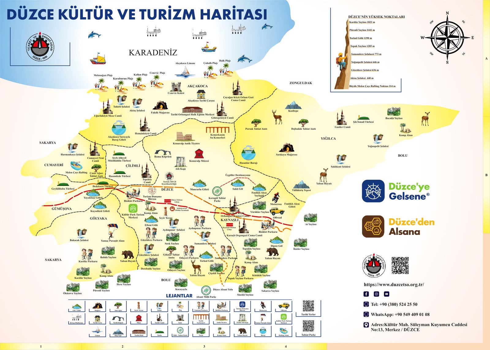 Düzce İli Kültür ve Turizm Haritası